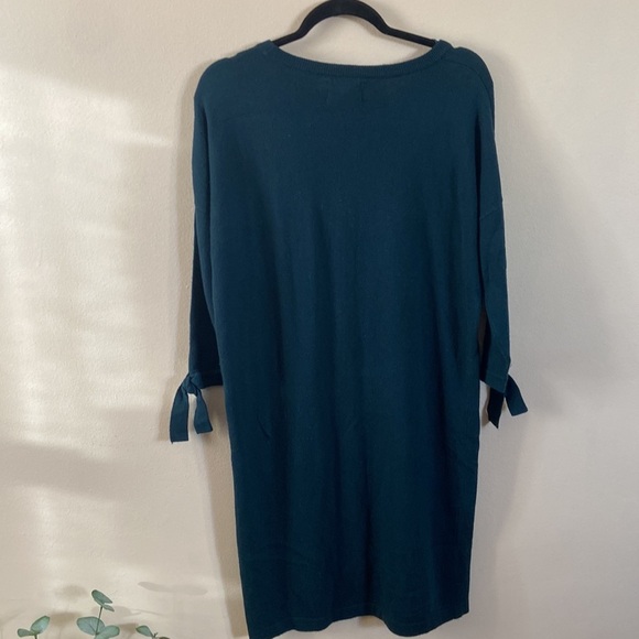 Dark Hunter Green Cynthia Rowley sweater Dress Mid Knee length Cashmere Medium - Picture 6 of 7